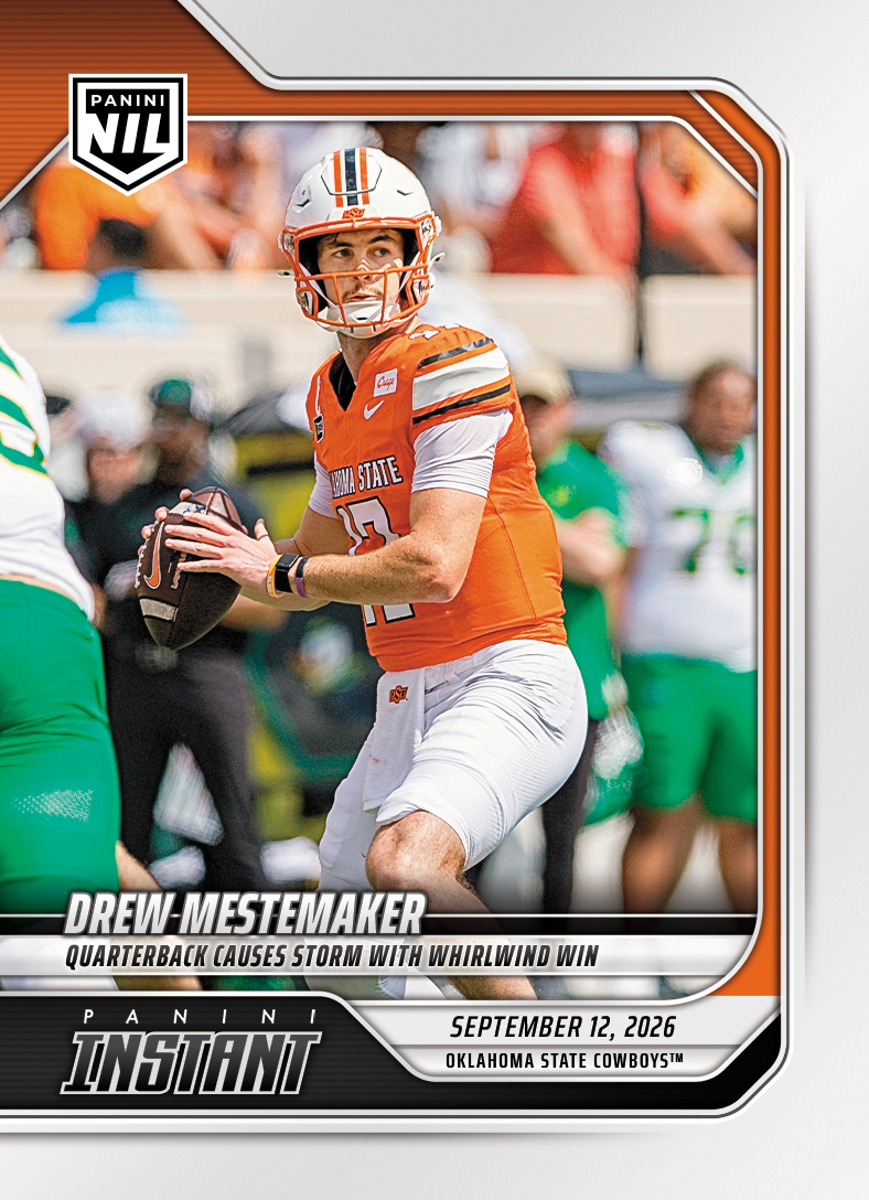Detailed Image of Drew Mestemaker - 2026 Panini Instant NIL College Football #2-DME - Base Card
