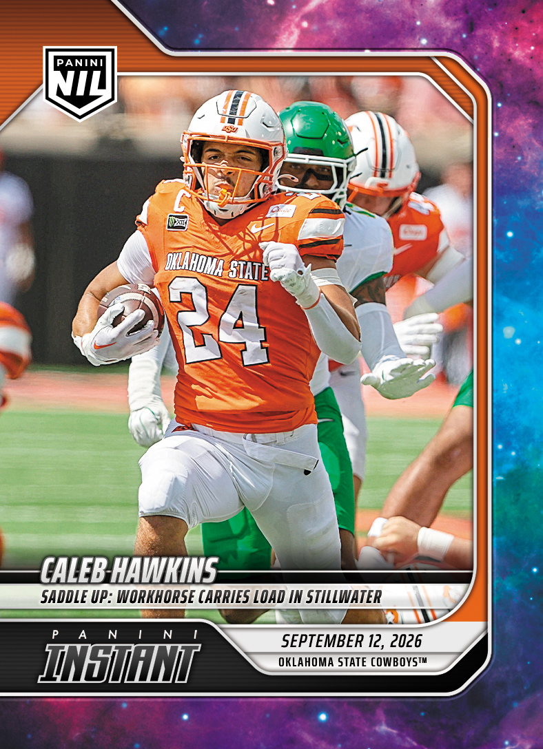 Detailed Image of Caleb Hawkins - 2026 Panini Instant NIL College Football #2-CHA - Galaxy 1/1
