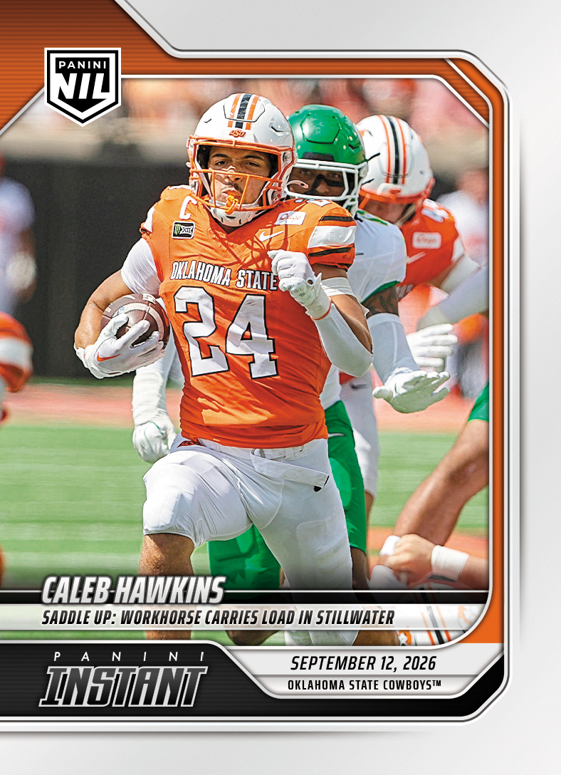 Detailed Image of Caleb Hawkins - 2026 Panini Instant NIL College Football #2-CHA - Base Card 5-pack