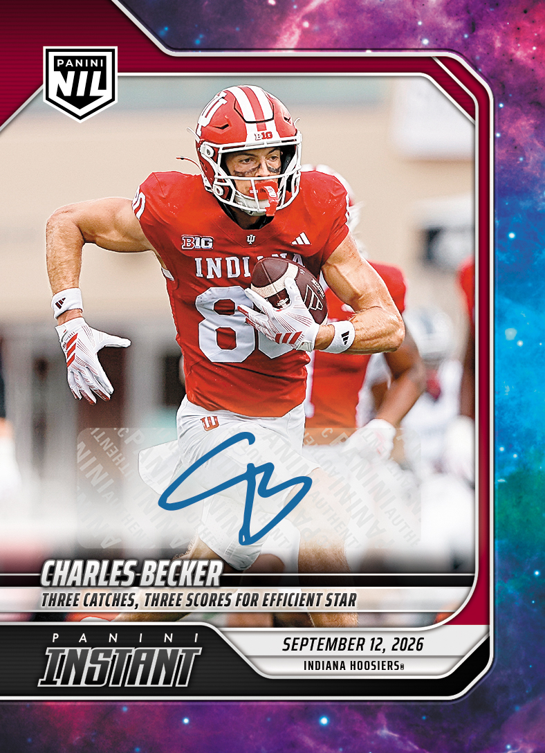 Detailed Image of Charles Becker - 2026 Panini NIL College Football #2-CBE - Galaxy 1/1 Auto