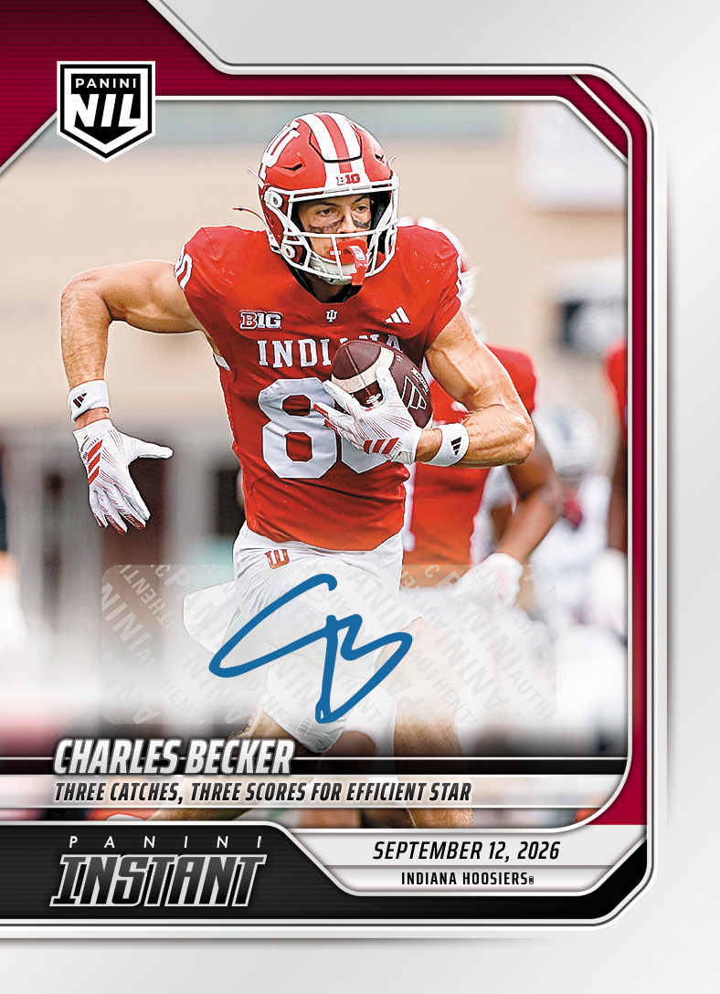 Detailed Image of Charles Becker - 2026 Panini NIL College Football #2-CBE - Base /49 Auto