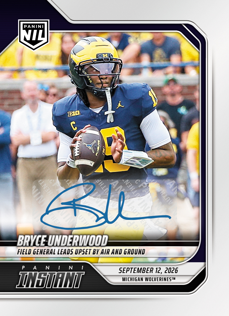 Detailed Image of Bryce Underwood - 2026 Panini Instant NIL College Football #2-BUD - Base /99 Auto