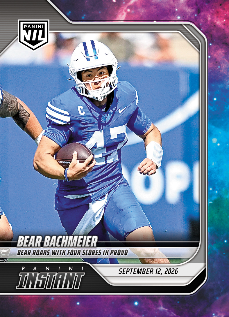 Detailed Image of Bear Bachmeier - 2026 Panini Instant NIL College Football #2-BBA - Galaxy 1/1