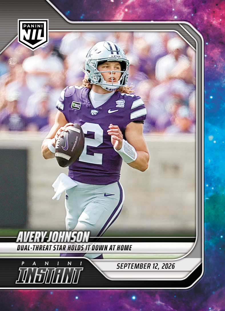 Detailed Image of Avery Johnson - 2026 Panini NIL College Football #2-AJO - Galaxy 1/1
