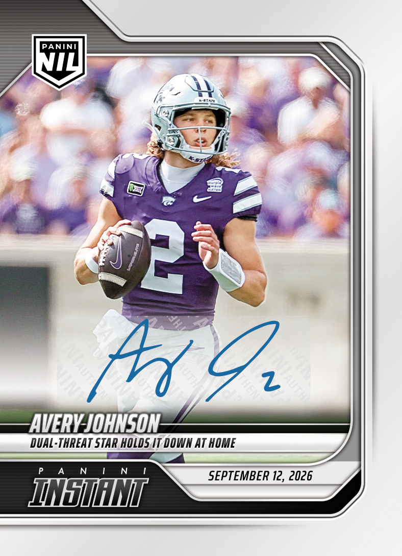 Detailed Image of Avery Johnson - 2026 Panini NIL College Football #2-AJO - Base /49 Auto