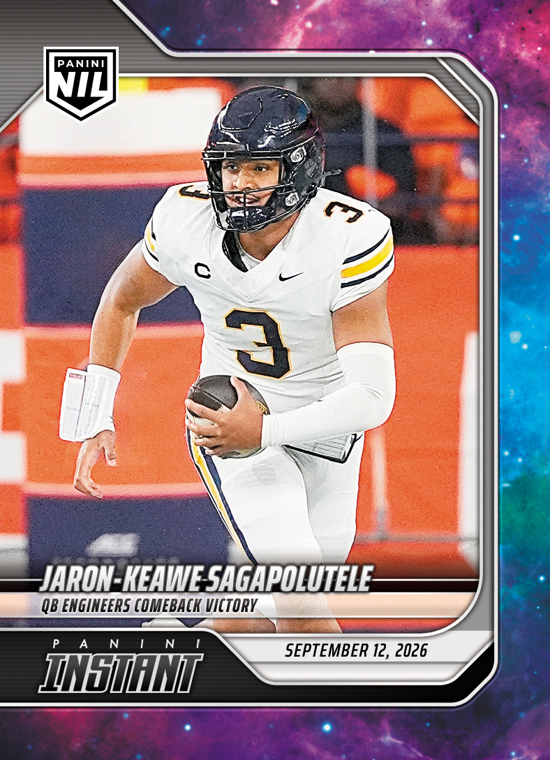 Detailed Image of Jaron-Keawe Sagapolutele - 2026 Panini Instant NIL College Football #2-JKS - Galaxy 1/1