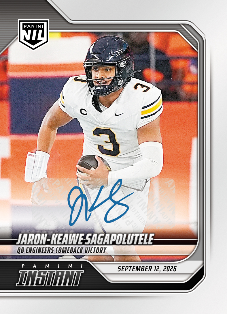 Detailed Image of Jaron-Keawe Sagapolutele - 2026 Panini Instant NIL College Football #2-JKS - Base /99 Auto
