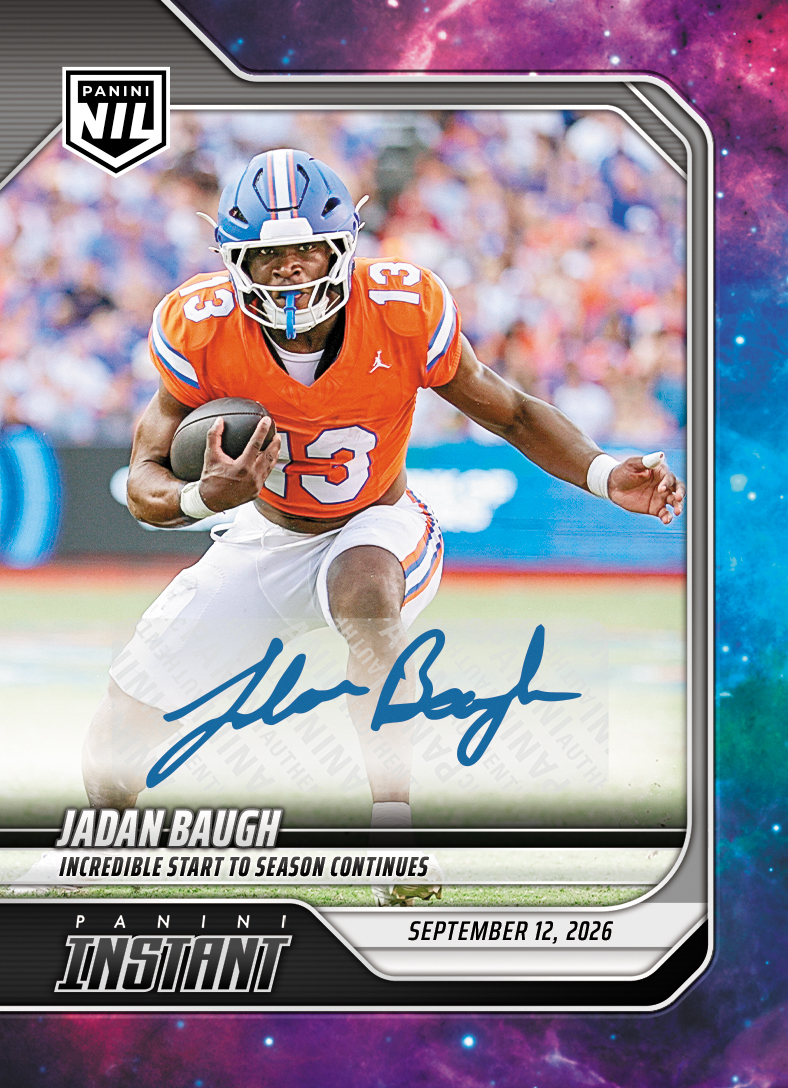 Detailed Image of Jadan Baugh - 2026 Panini Instant NIL College Football #2-JBA - Galaxy 1/1 Auto