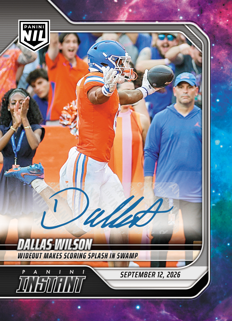 Detailed Image of Dallas Wilson - 2026 Panini Instant NIL College Football #2-DWI - Galaxy 1/1 Auto