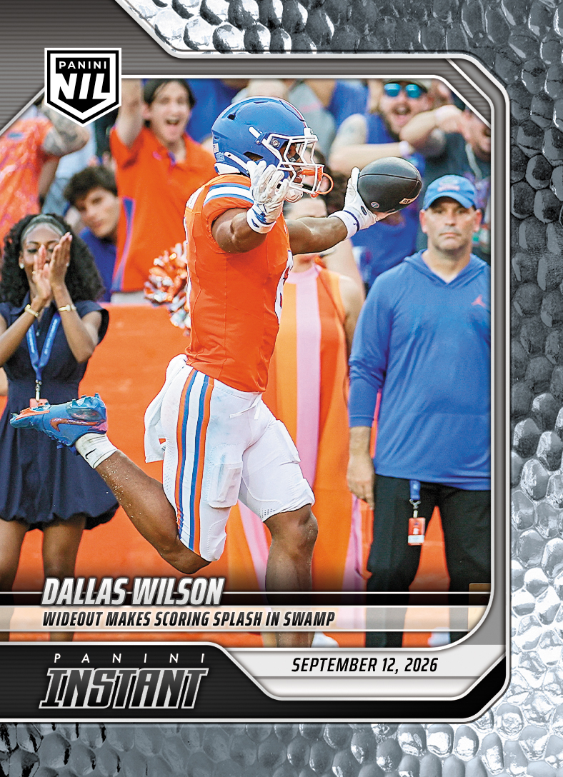 Detailed Image of Dallas Wilson - 2026 Panini Instant NIL College Football #2-DWI - Metallic /5