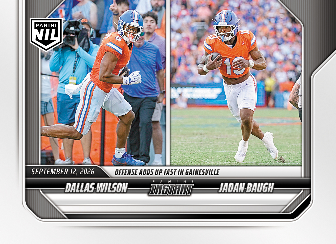 Detailed Image of Dallas Wilson/Jadan Baugh - 2026 Panini NIL College Football #2-FLA - Base Card 5-pack