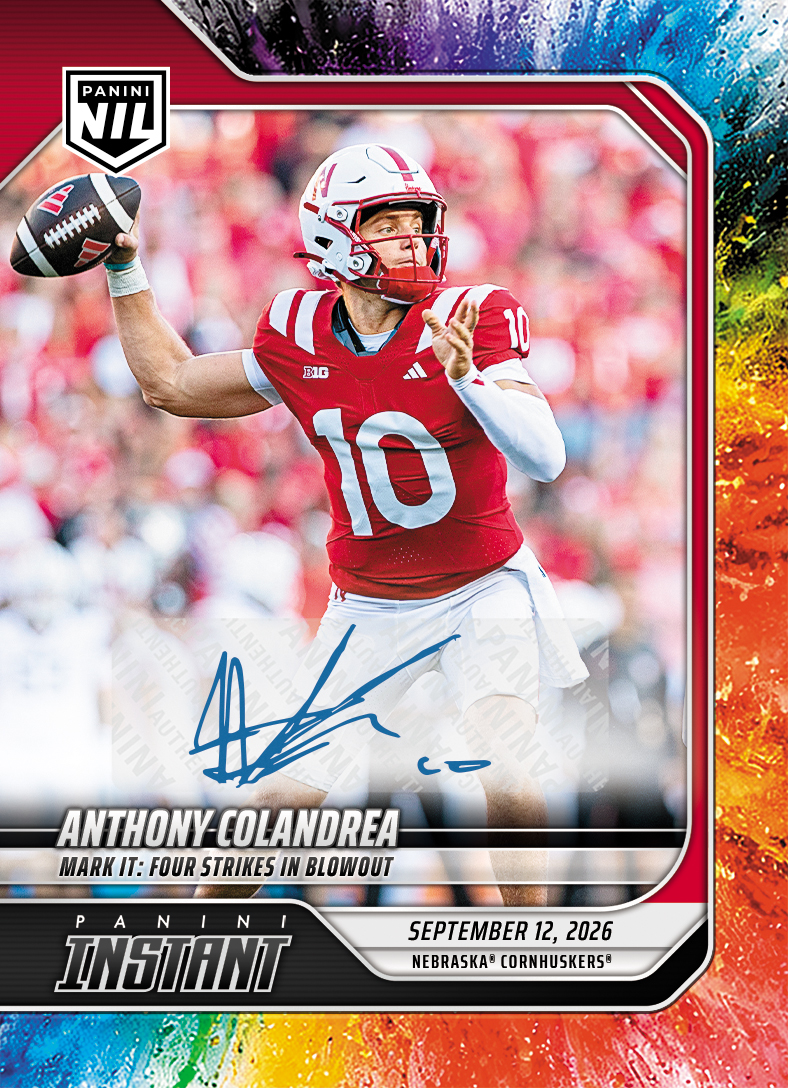 Detailed Image of Anthony Colandrea - 2026 Panini Instant NIL College Football #2-ACO - Color Blast /10 Auto