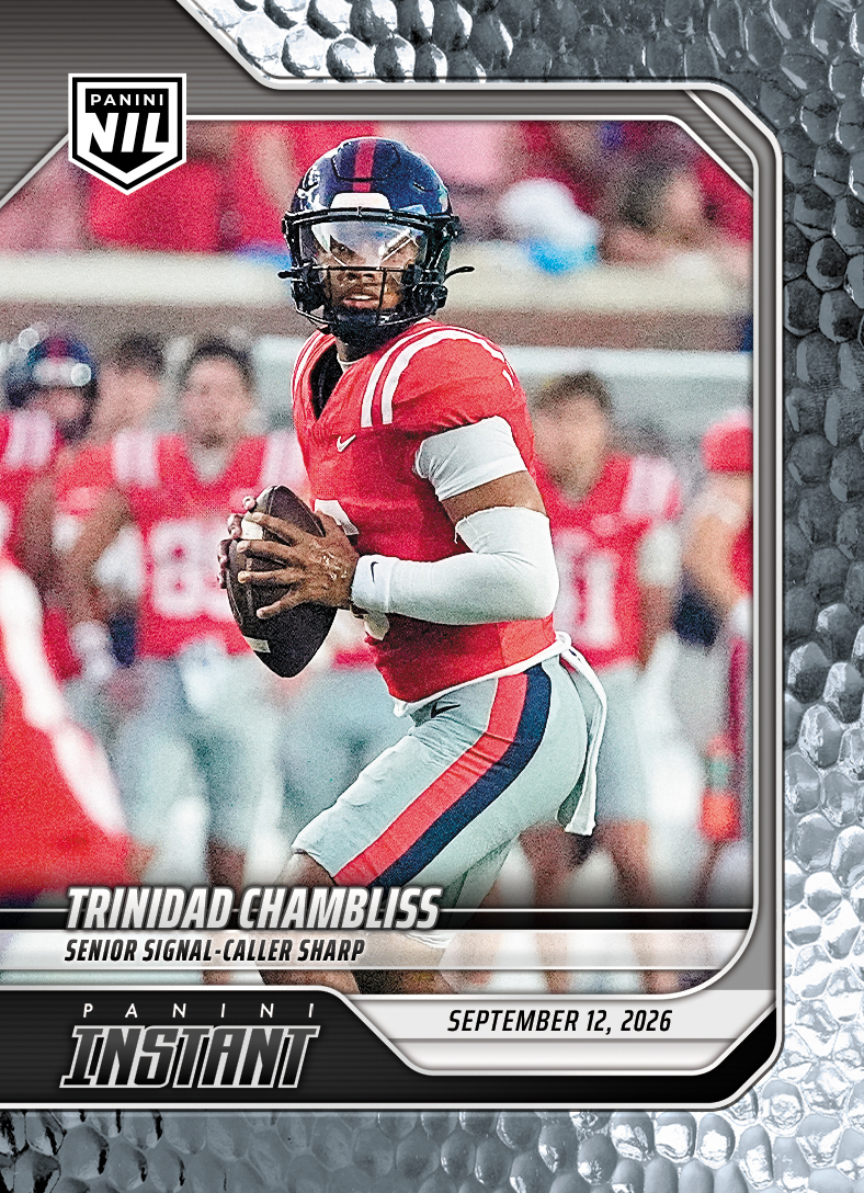 Detailed Image of Trinidad Chambliss - 2026 Panini Instant NIL College Football #2-TCH - Metallic /5