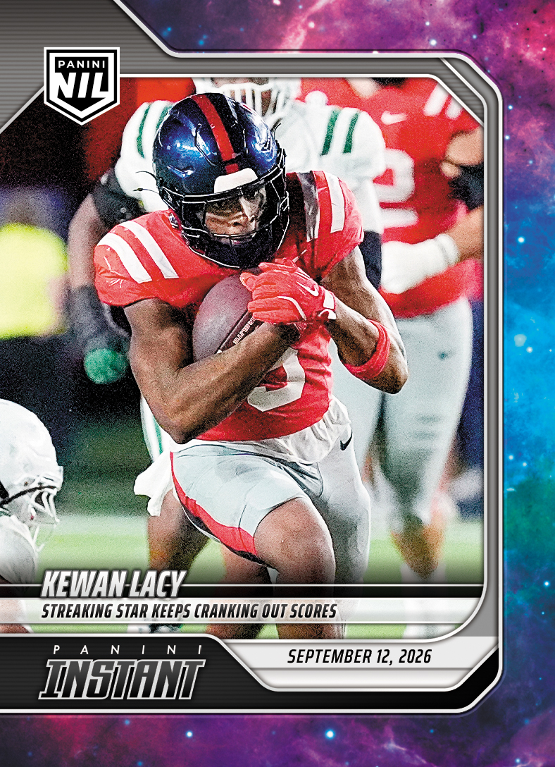 Detailed Image of Kewan Lacy - 2026 Panini Instant NIL College Football #2-KLA - Galaxy 1/1