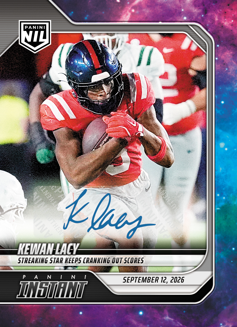 Detailed Image of Kewan Lacy - 2026 Panini Instant NIL College Football #2-KLA - Galaxy 1/1 Auto