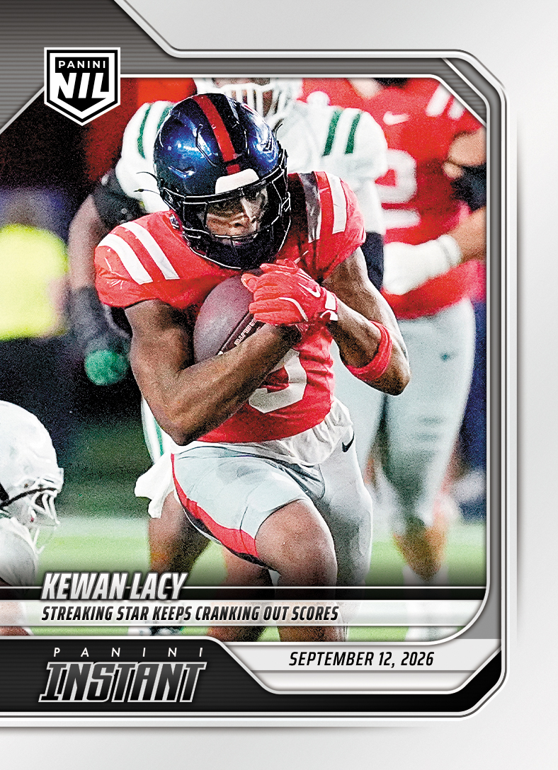 Detailed Image of Kewan Lacy - 2026 Panini Instant NIL College Football #2-KLA - Base Card 25-pack