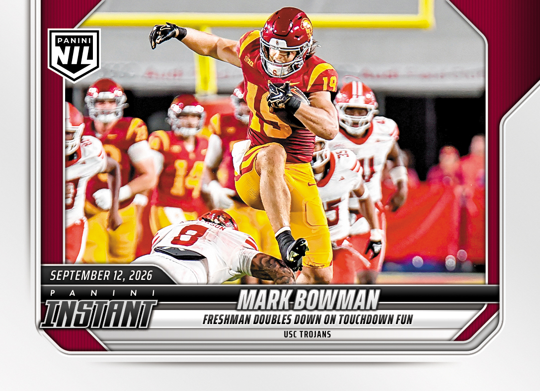 Detailed Image of Mark Bowman - 2026 Panini Instant NIL College Football #2-MBO - Base Card 25-pack