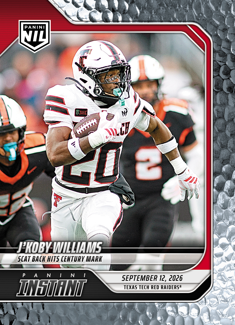 Detailed Image of J'Koby Williams - 2026 Panini NIL College Football #2-JKW - Metallic /5