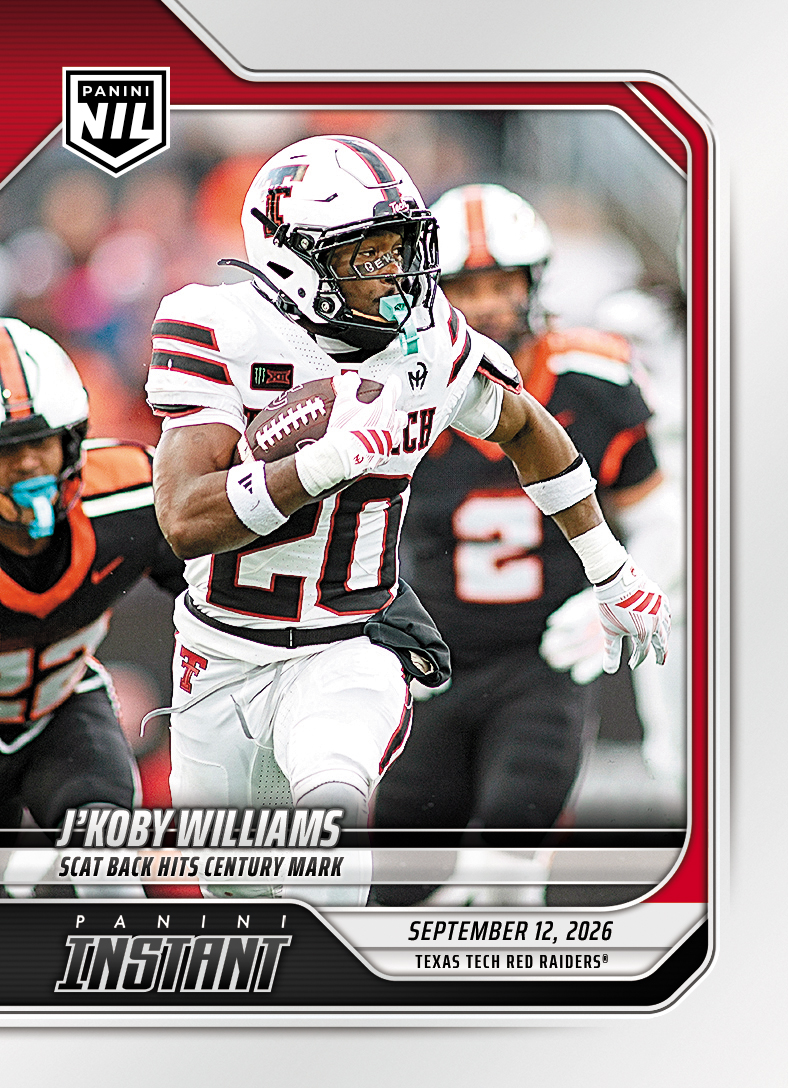 Detailed Image of J'Koby Williams - 2026 Panini NIL College Football #2-JKW - Base Card 10-pack
