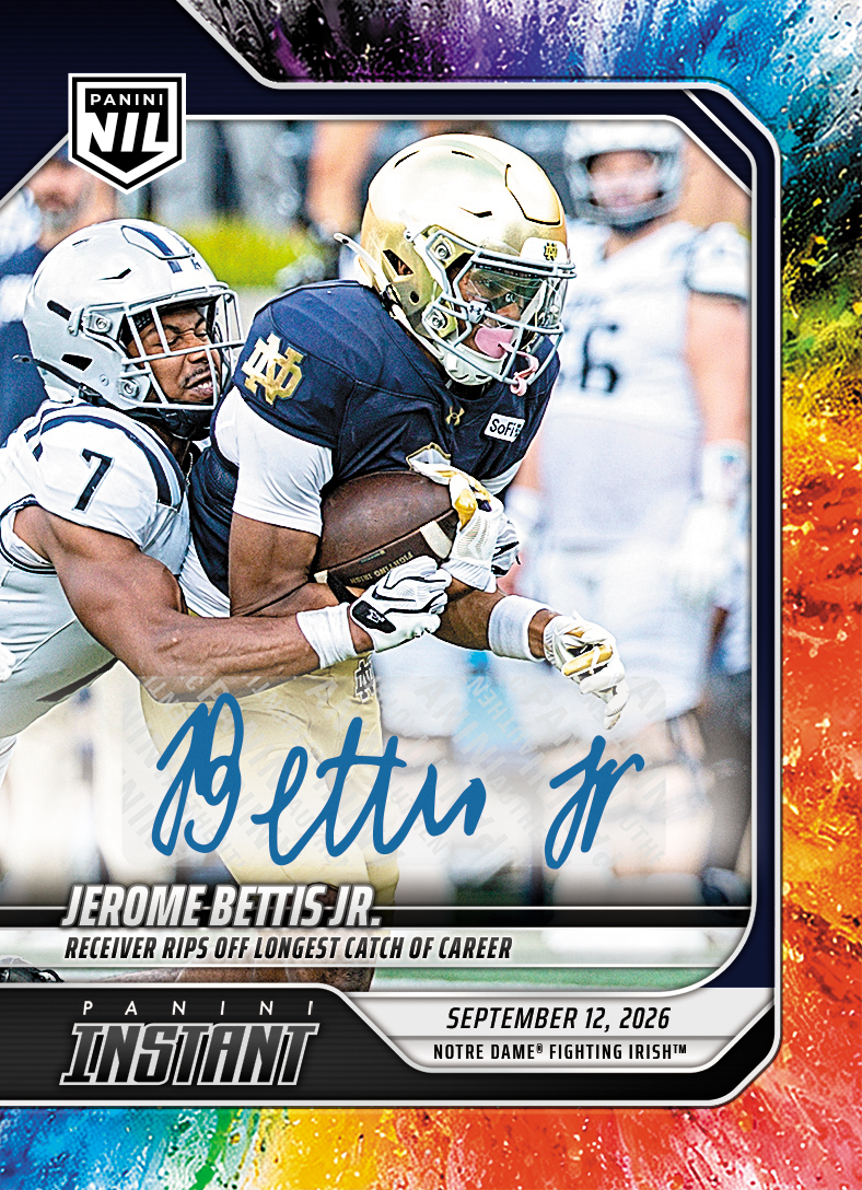 Detailed Image of Jerome Bettis Jr. - 2026 Panini Instant NIL College Football #2-JBJ - Color Blast /10 Auto
