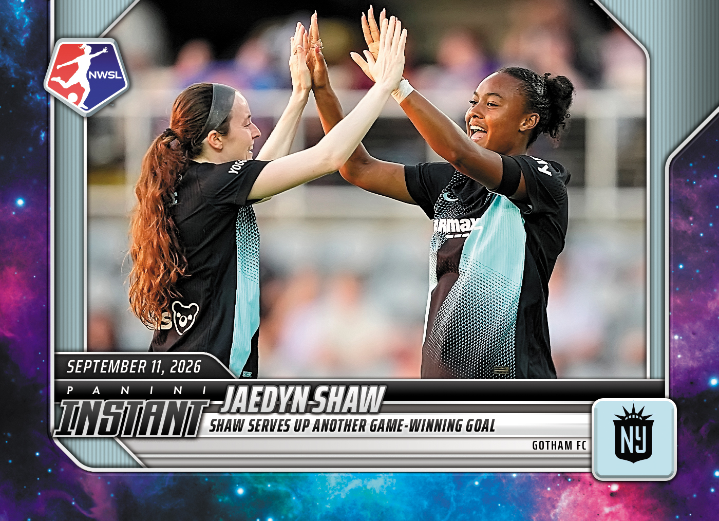 Detailed Image of Jaedyn Shaw - 2026 Panini Instant NWSL #168 - Galaxy 1/1