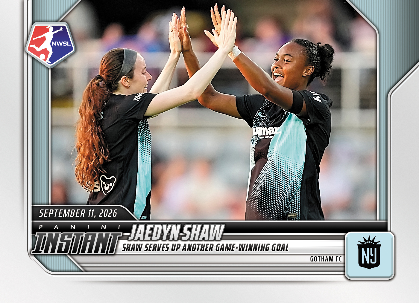 Detailed Image of Jaedyn Shaw - 2026 Panini Instant NWSL #168 - Base Card 25-pack