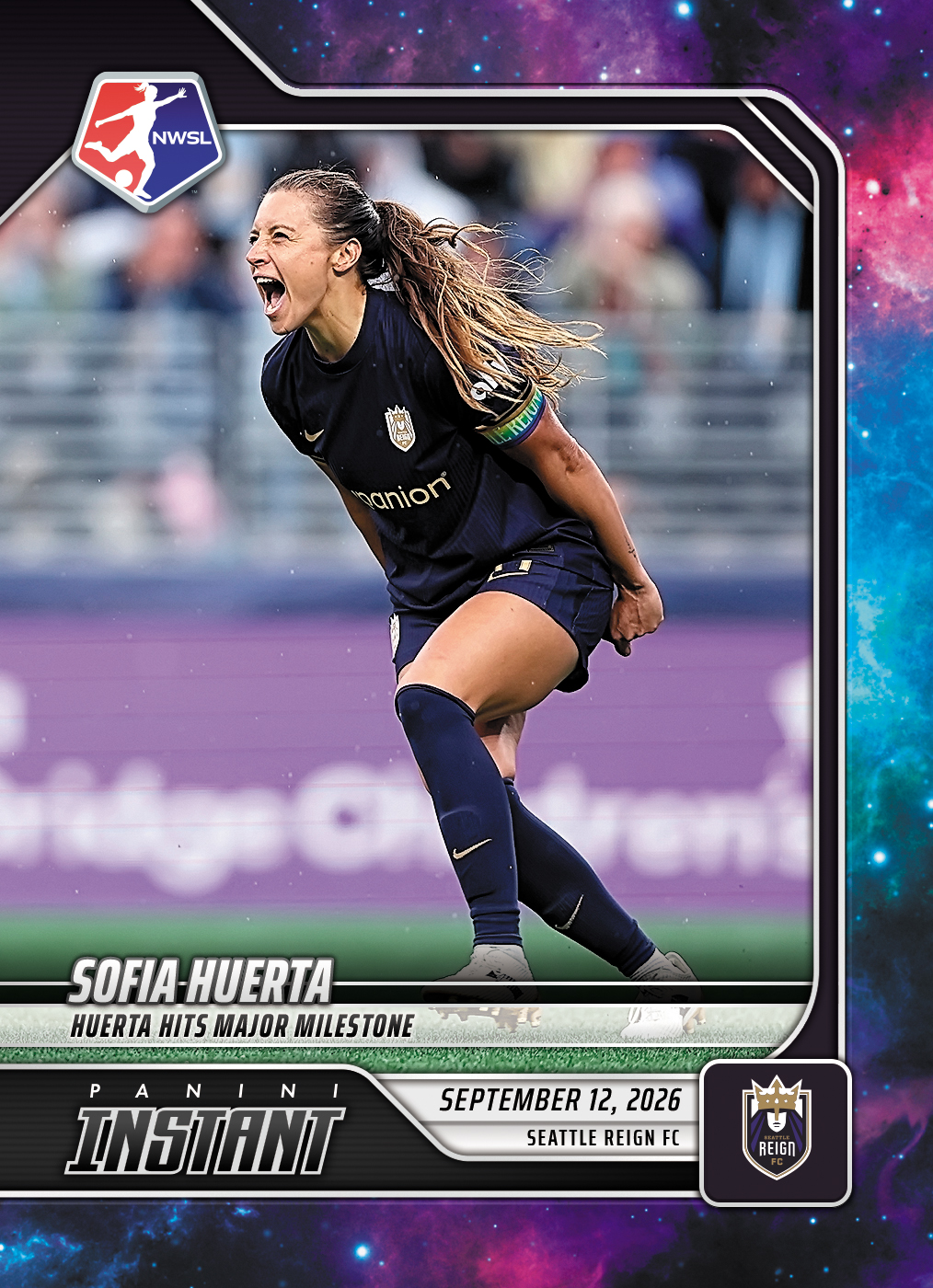 Detailed Image of Sofia Huerta - 2026 Panini Instant NWSL #171 - Galaxy 1/1