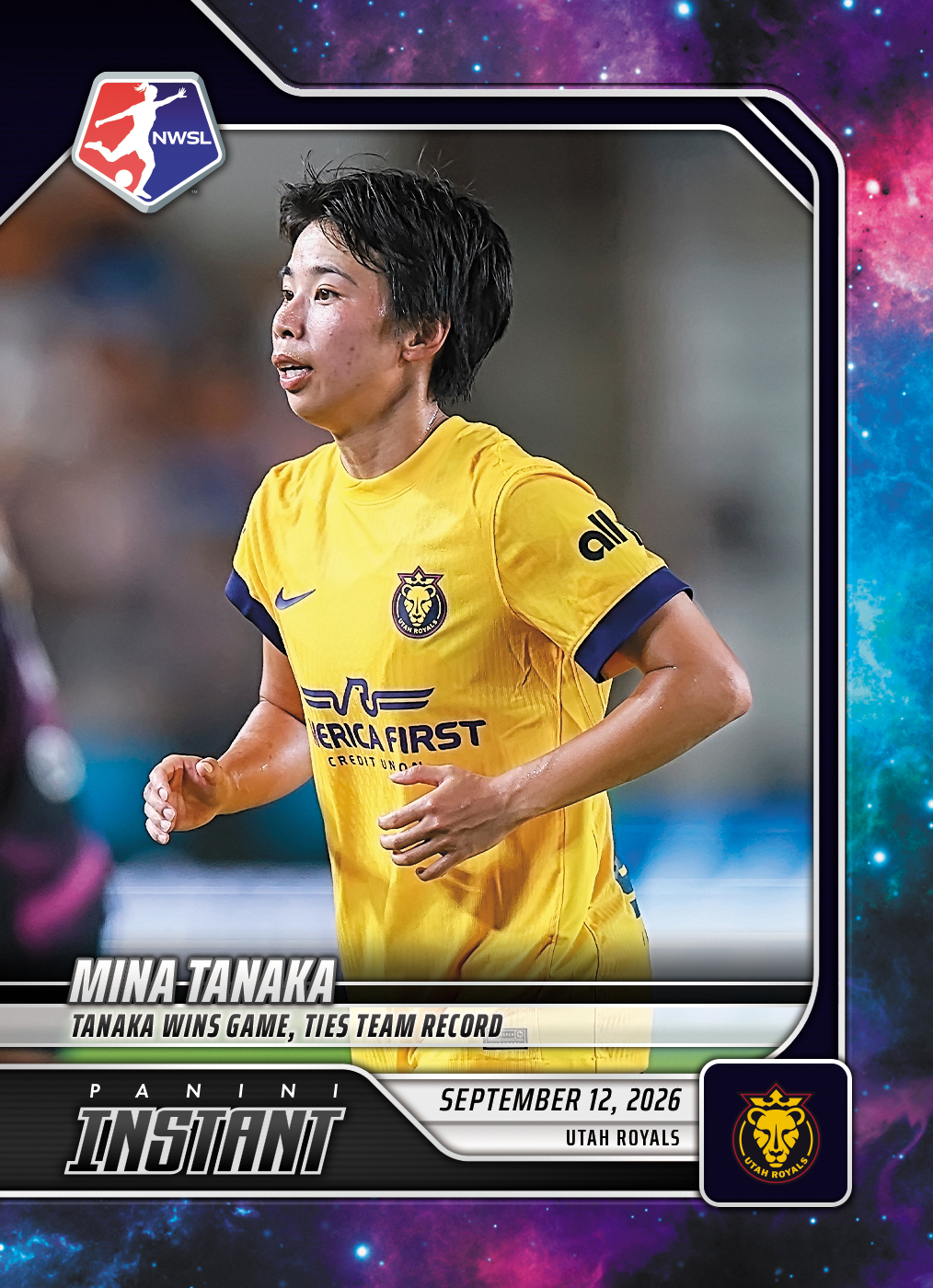 Detailed Image of Mina Tanaka - 2026 Panini Instant NWSL #172 - Galaxy 1/1