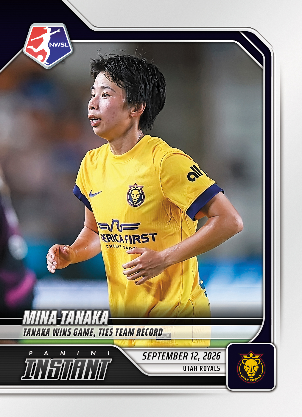 Detailed Image of Mina Tanaka - 2026 Panini Instant NWSL #172 - Base Card 25-pack