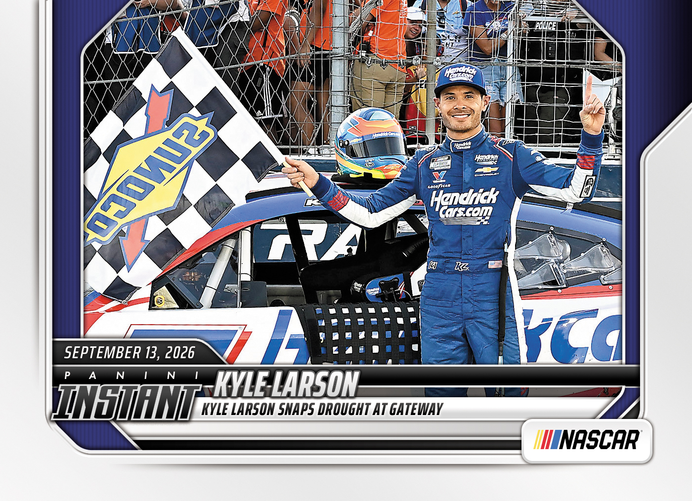 Detailed Image of Kyle Larson - 2026 Panini Instant NASCAR #81 - Base Card 10-pack