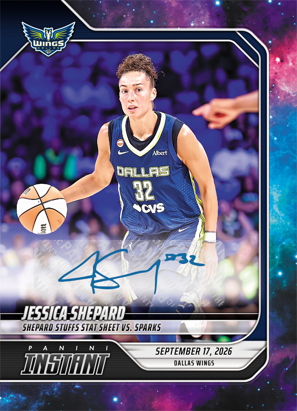 Detailed Image of Jessica Shepard - 2026 Panini Instant WNBA #354 - Galaxy 1/1 Auto