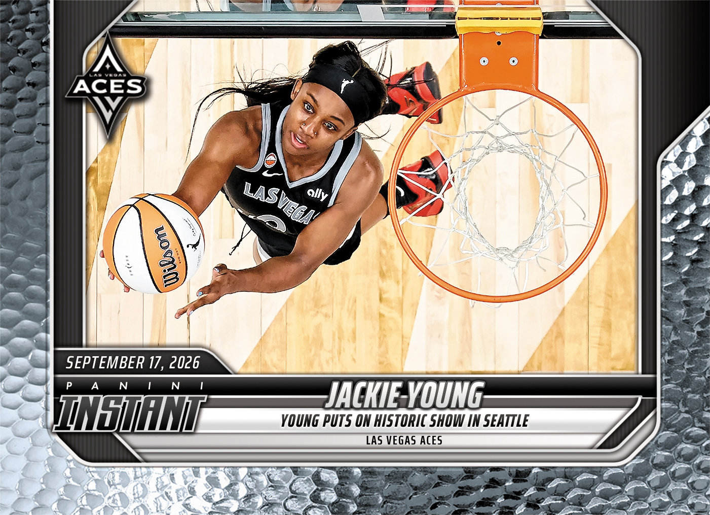 Detailed Image of Jackie Young - 2026 Panini Instant WNBA #356 - Metallic /5