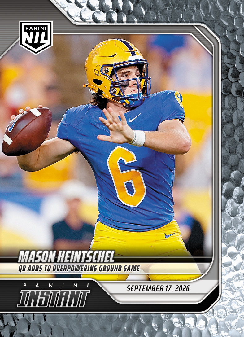 Detailed Image of Mason Heintschel - 2026 Panini Instant NIL College Football #3-MHI - Metallic /5