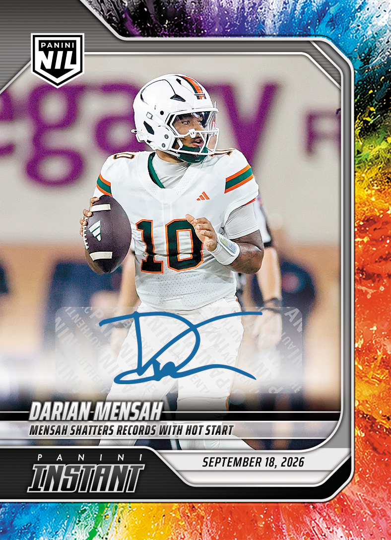 Detailed Image of Darian Mensah - 2026 Panini Instant NIL College Football #3-DME - Color Blast /10 Auto