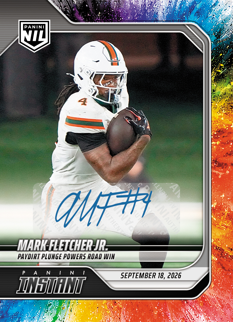 Detailed Image of Mark Fletcher Jr. - 2026 Panini Instant NIL College Football #3-MFJ - Color Blast /10 Auto