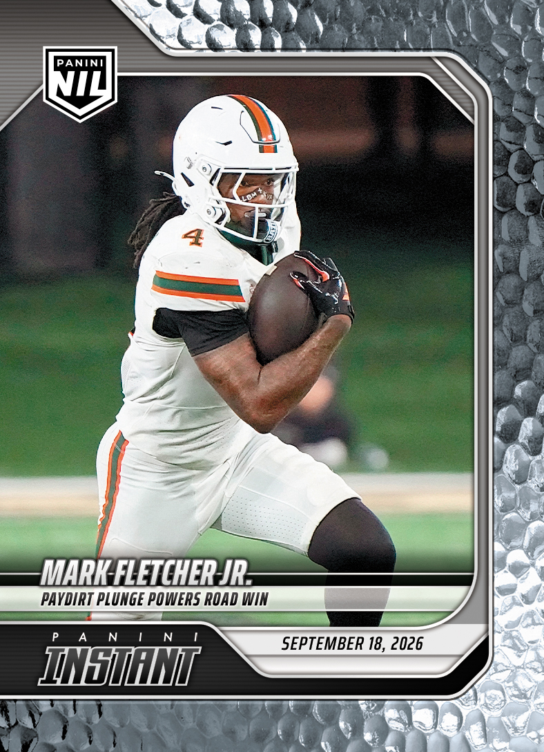 Detailed Image of Mark Fletcher Jr. - 2026 Panini Instant NIL College Football #3-MFJ - Metallic /5