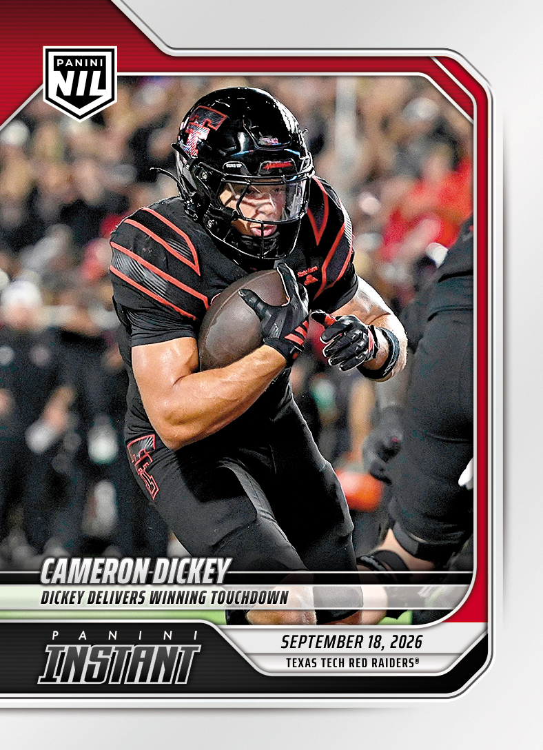 Detailed Image of Cameron Dickey - 2026 Panini Instant NIL College Football #3-CDI - Base Card 25-pack