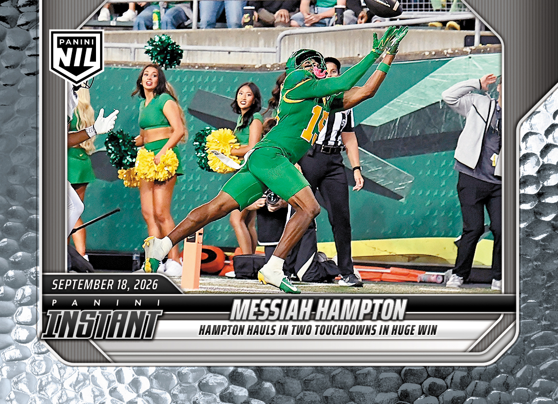 Detailed Image of Messiah Hampton - 2026 Panini Instant NIL College Football #3-MHA - Metallic /5