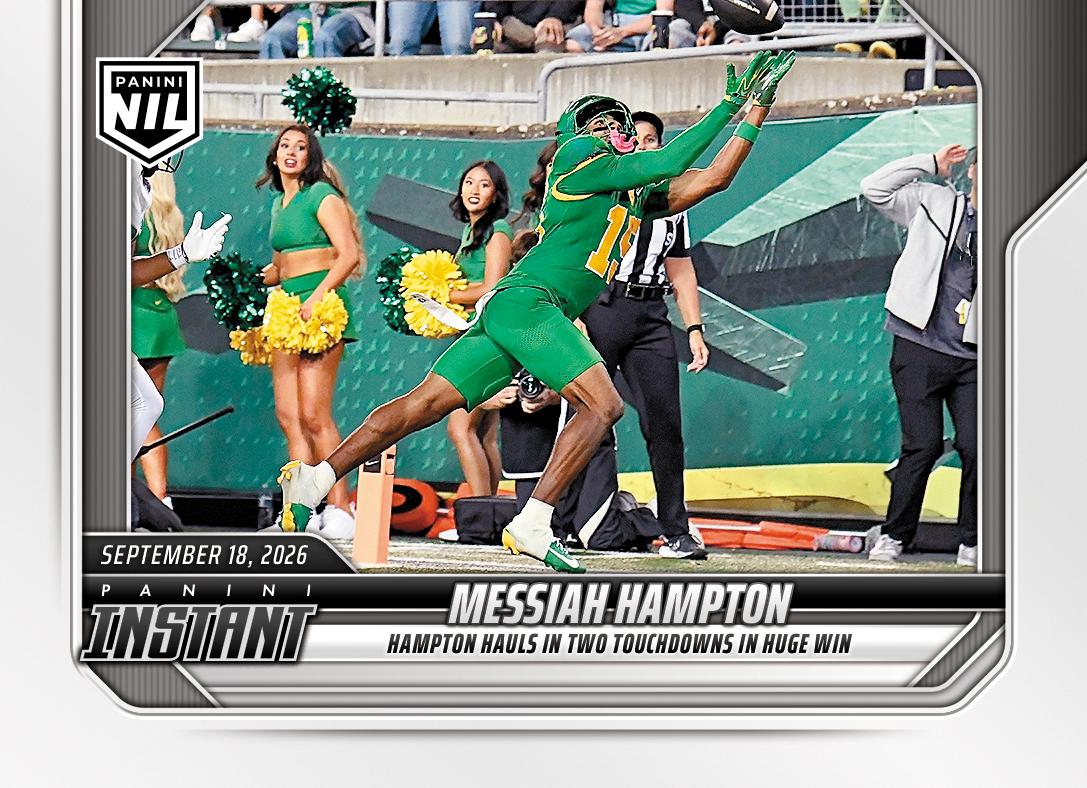 Detailed Image of Messiah Hampton - 2026 Panini Instant NIL College Football #3-MHA - Base Card 10-pack