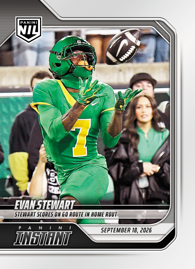 Detailed Image of Evan Stewart - 2026 Panini Instant NIL College Football #3-EST - Base Card 10-pack
