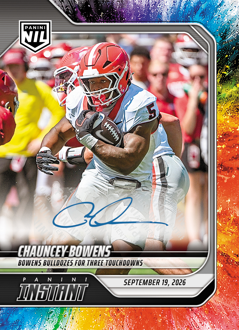 Detailed Image of Chauncey Bowens - 2026 Panini Instant NIL College Football #3-CBO - Color Blast /10 Auto