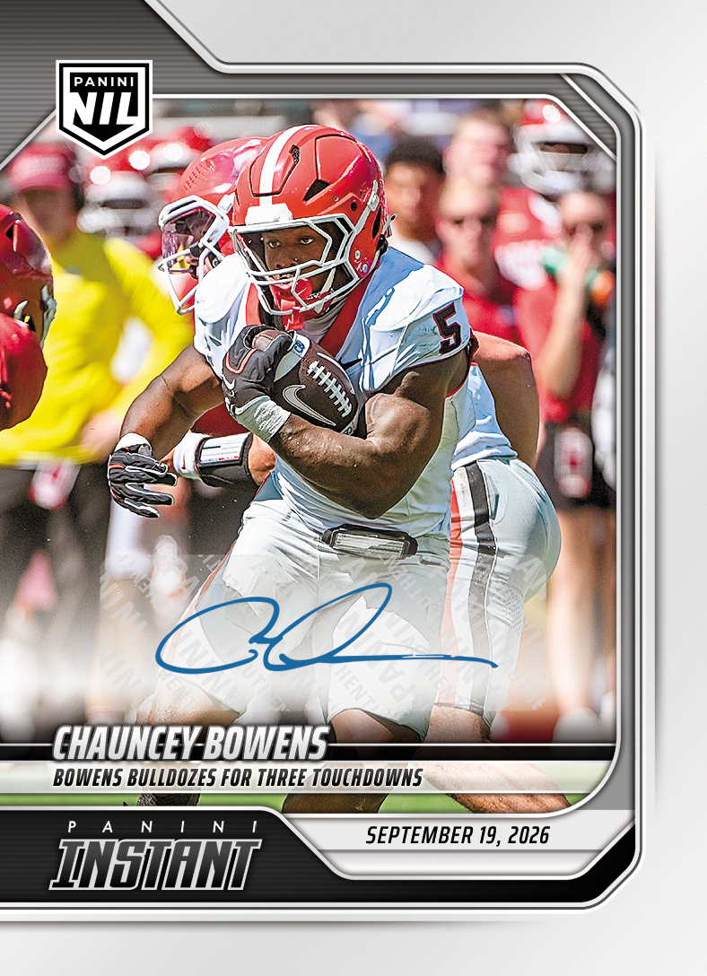 Detailed Image of Chauncey Bowens - 2026 Panini Instant NIL College Football #3-CBO - Base /99 Auto