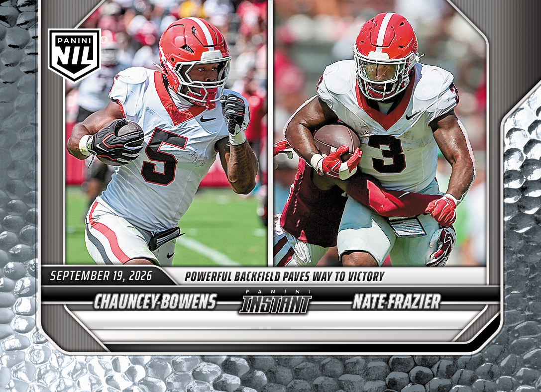 Detailed Image of Chauncey Bowens/Nate Frazier - 2026 Panini Instant NIL College Football #3-UGA - Metallic /5