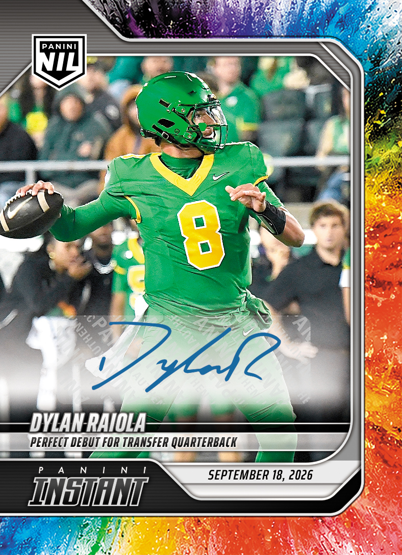 Detailed Image of Dylan Raiola - 2026 Panini Instant NIL College Football #3-DRI - Color Blast /10 Auto