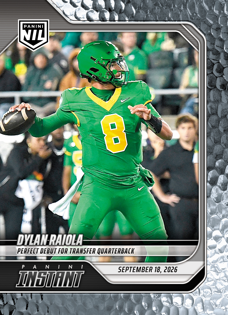 Detailed Image of Dylan Raiola - 2026 Panini Instant NIL College Football #3-DRI - Metallic /5