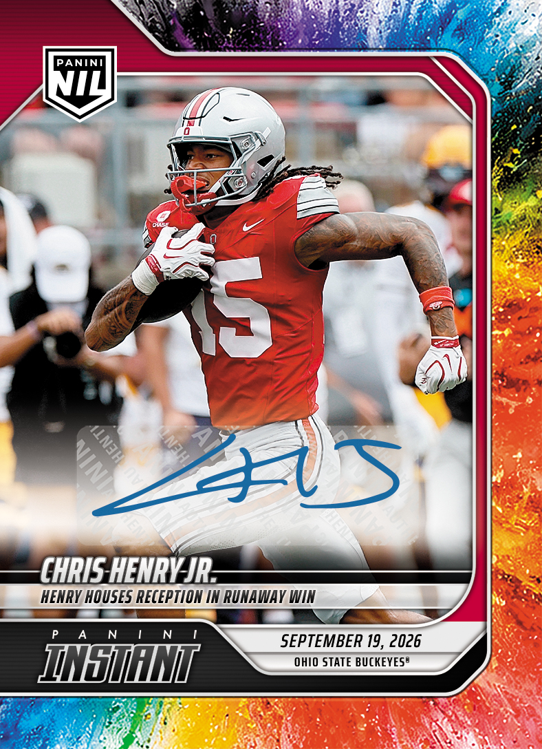 Detailed Image of Chris Henry Jr. - 2026 Panini Instant NIL College Football #3-CHJ - Color Blast /10 Auto