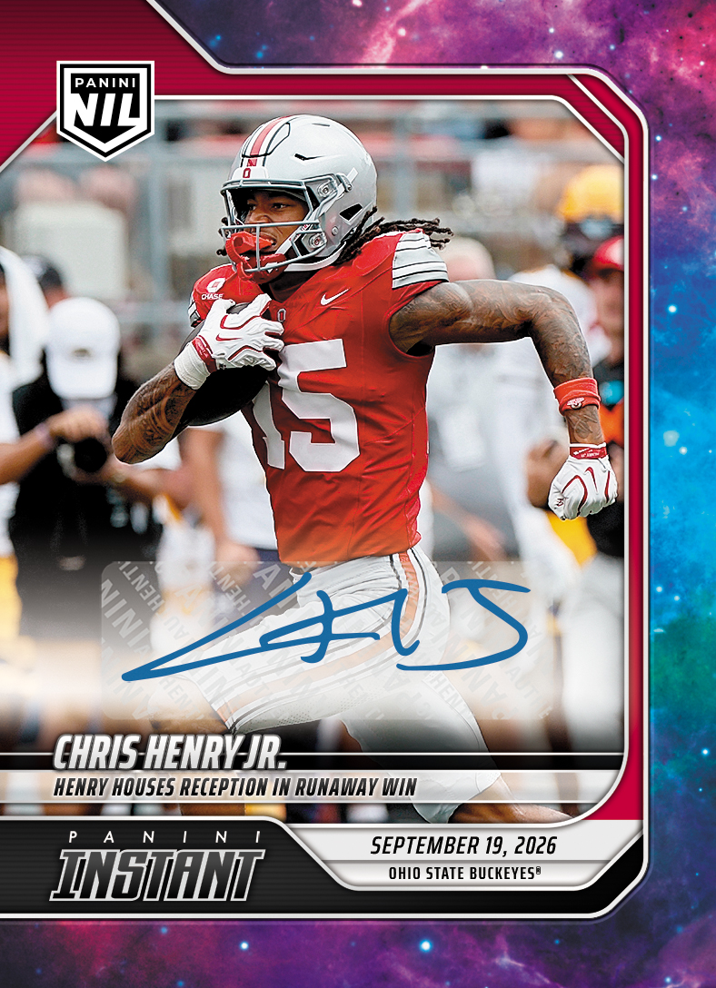 Detailed Image of Chris Henry Jr. - 2026 Panini Instant NIL College Football #3-CHJ - Galaxy 1/1 Auto