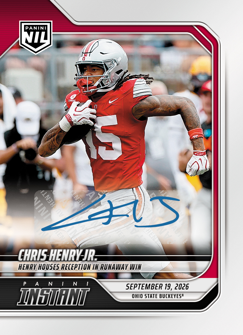 Detailed Image of Chris Henry Jr. - 2026 Panini Instant NIL College Football #3-CHJ - Base /49 Auto