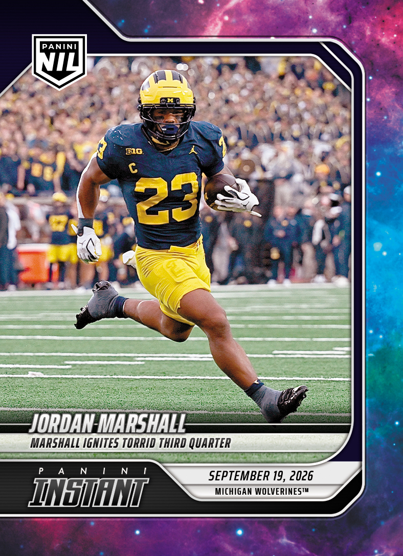 Detailed Image of Jordan Marshall - 2026 Panini Instant NIL College Football #3-JMA - Galaxy 1/1