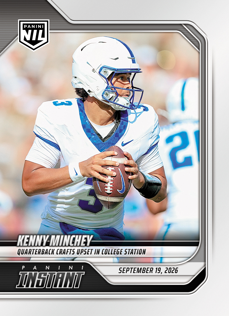 Detailed Image of Kenny Minchey - 2026 Panini Instant NIL College Football #3-KMI - Base Card 25-pack